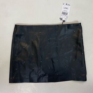 MNG Mango Mini Skirt Women XS Black Studs NWT